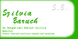 szilvia baruch business card